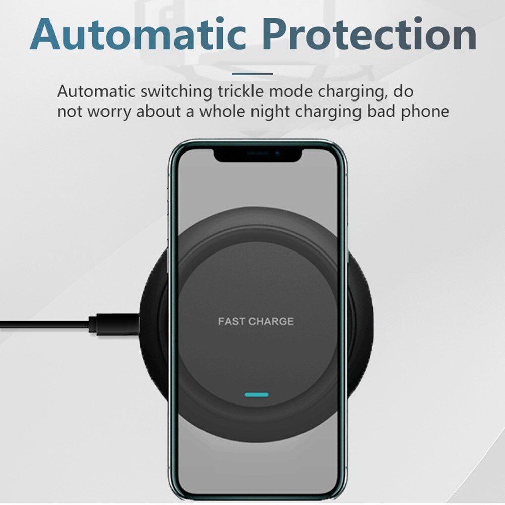 15W Cargador Inalámbrico negro