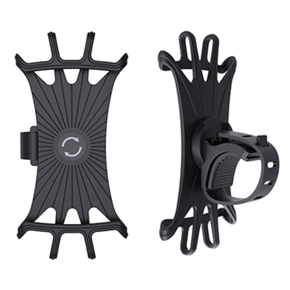 Soporte de silicona para móvil para bicicleta, negro