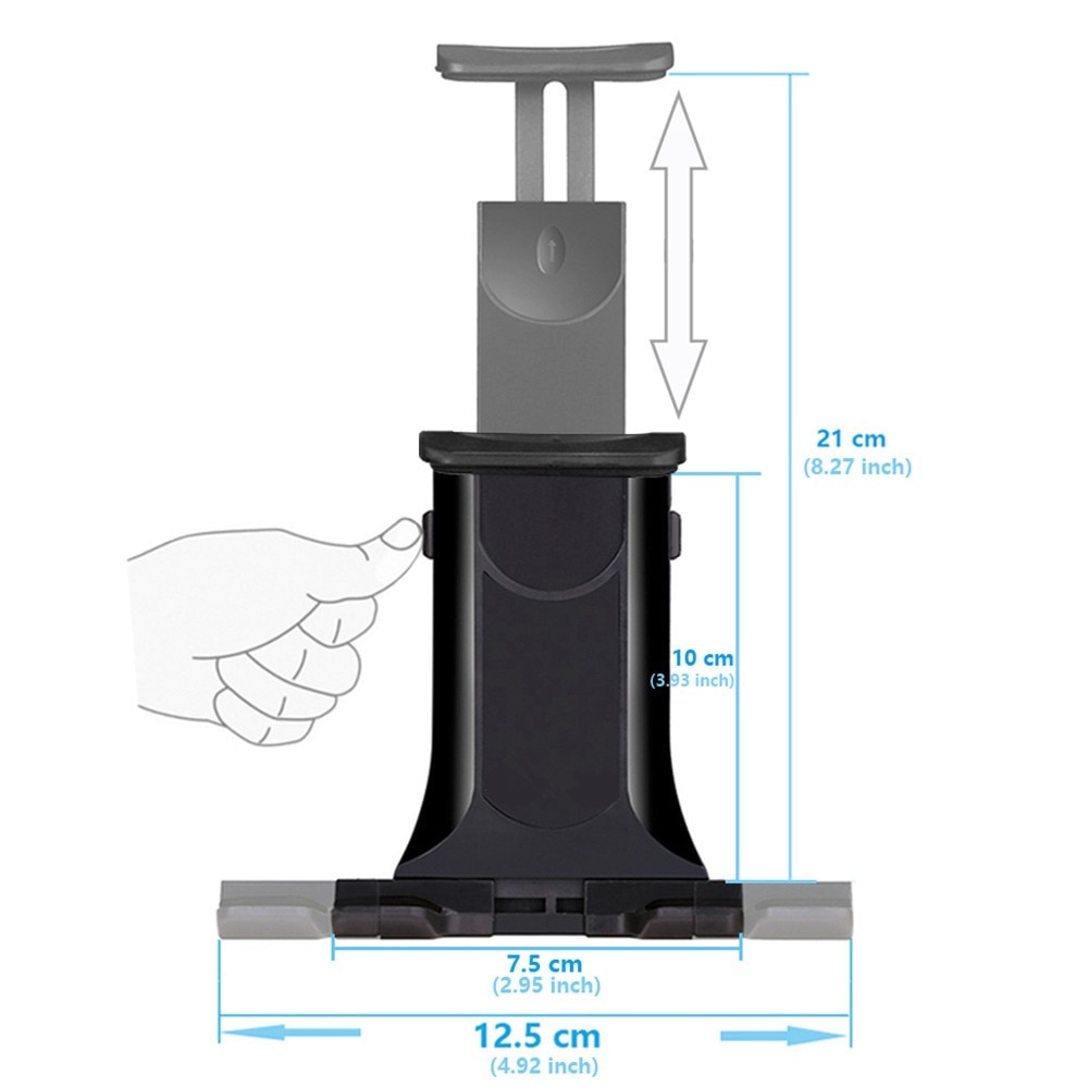 Soporte de tablet para rejilla de ventilación hasta 11 pulgadas Negro