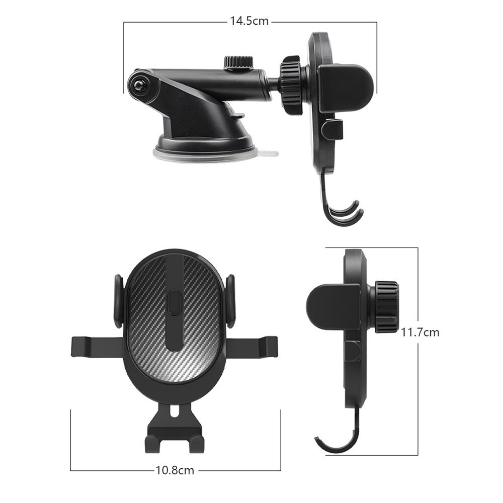 Soporte compacto de móvil de coche Negro