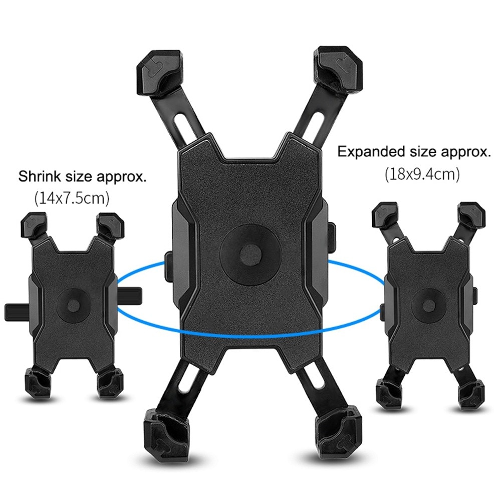 Soporte de móvil para motocicleta Negro