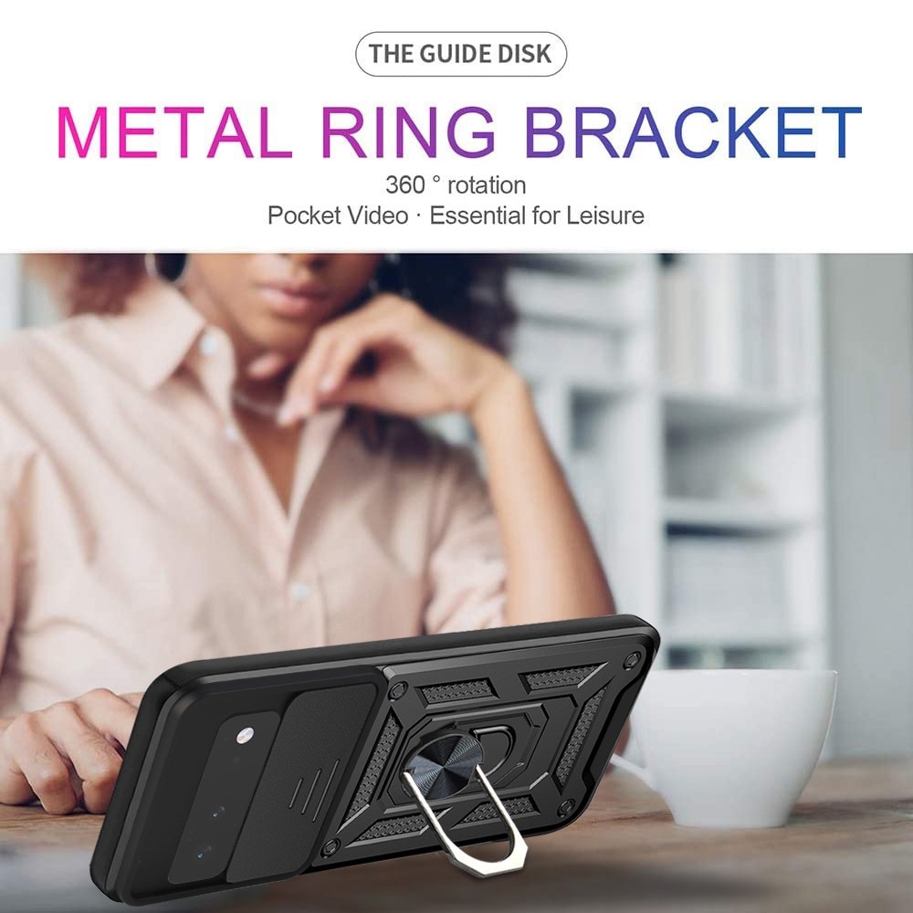 Funda híbrida Ring y Protector Cámara Google Pixel 6 Negro