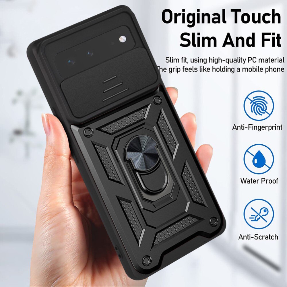 Funda híbrida Ring y Protector Cámara Google Pixel 6 Negro