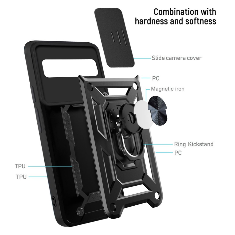 Funda híbrida Ring y Protector Cámara Google Pixel 6 Negro