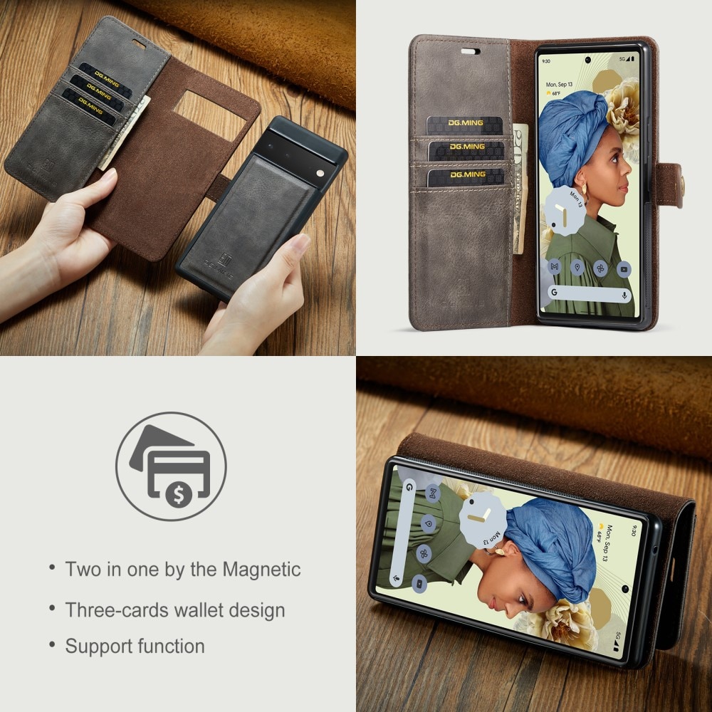 Cartera Magnet Wallet Google Pixel 6 Pro Brown