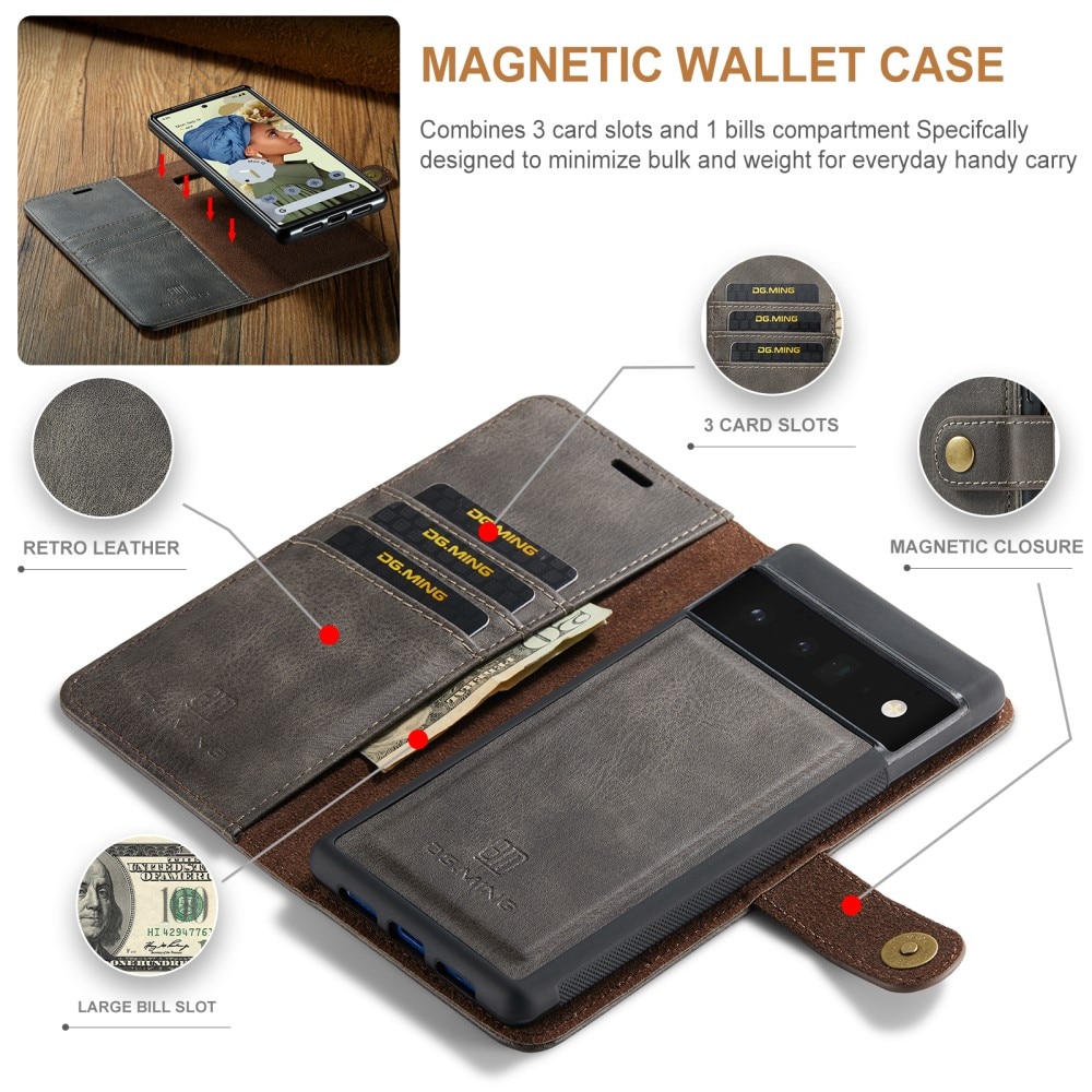 Cartera Magnet Wallet Google Pixel 6 Pro Brown