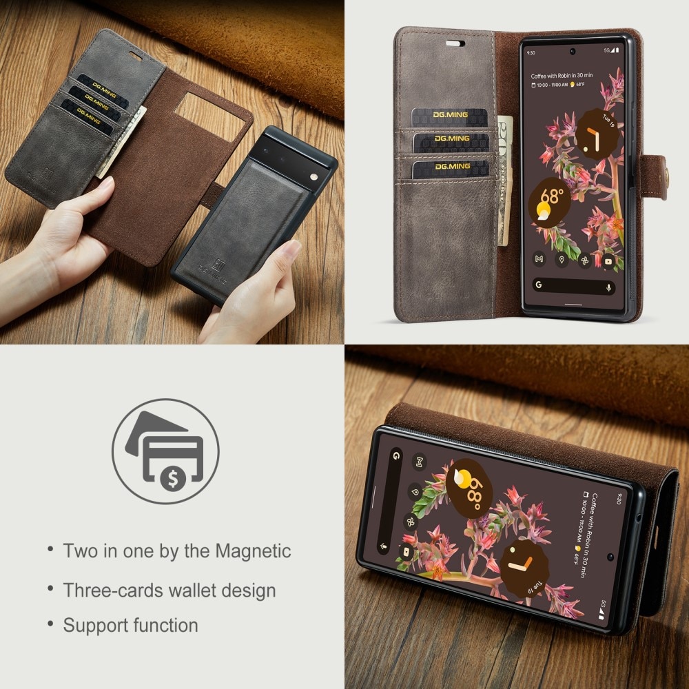 Cartera Magnet Wallet Google Pixel 6 Brown