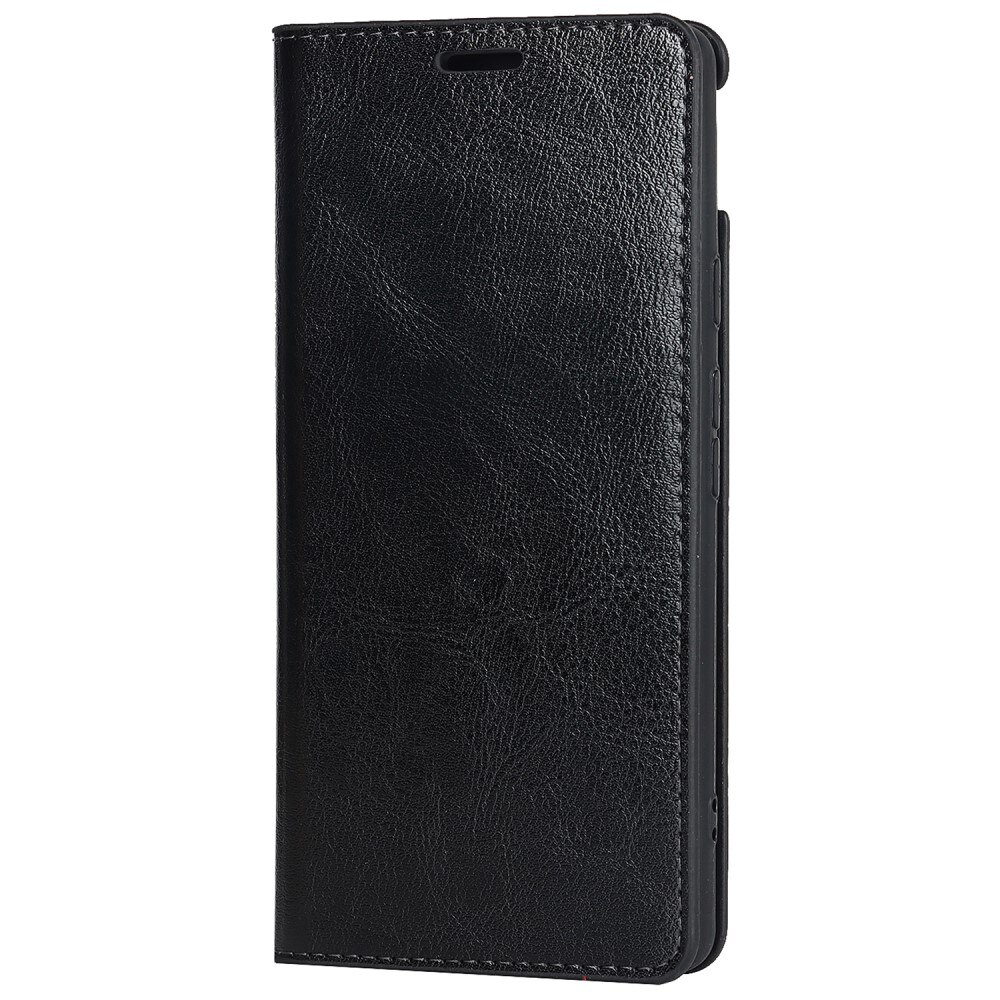 Funda cartera de cuero genuino Google Pixel 6a Negro