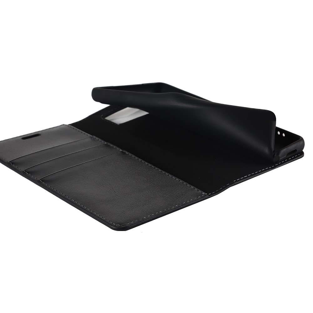 Funda cartera de cuero genuino Google Pixel 6a Negro