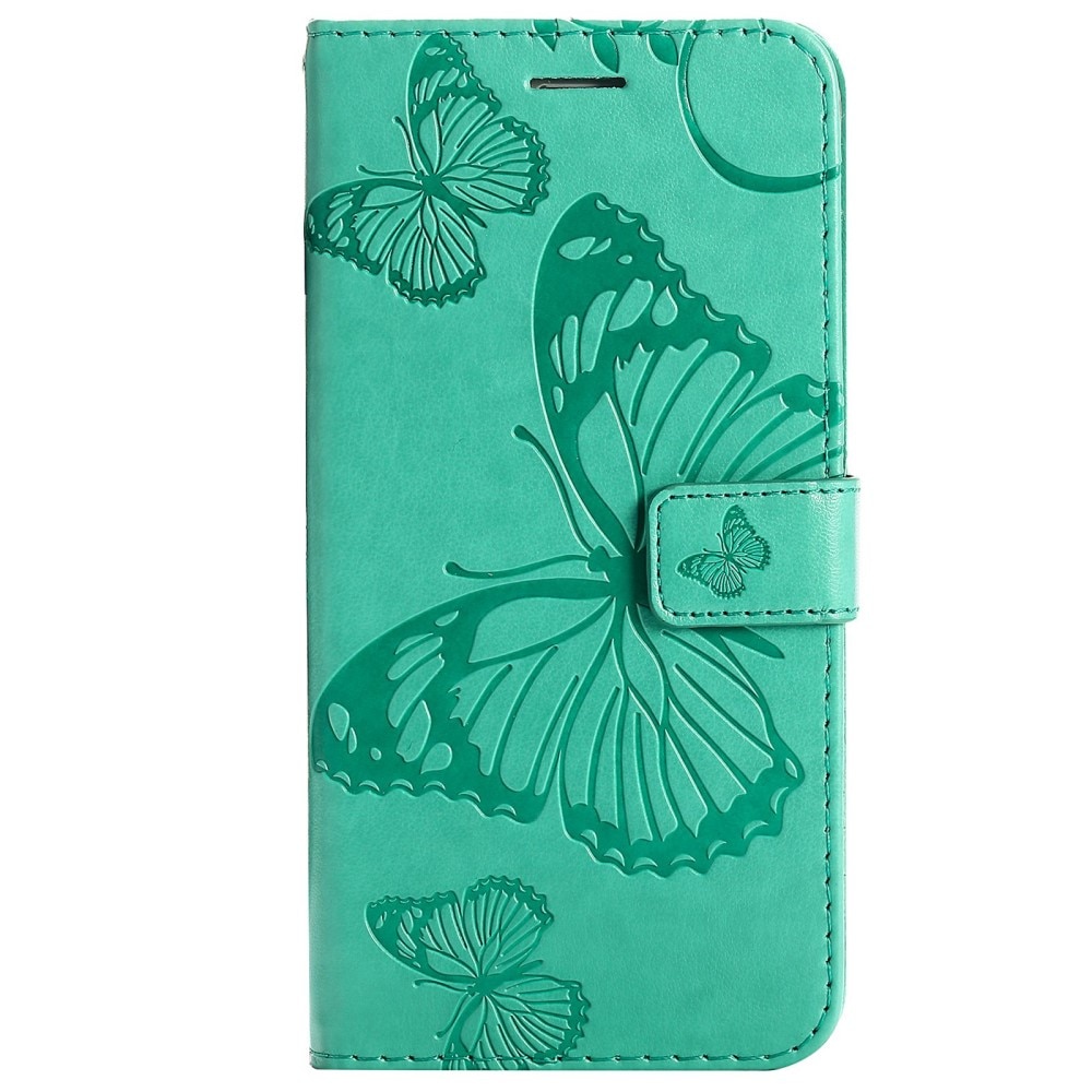 Funda de cuero con mariposas para Google Pixel 7, verde