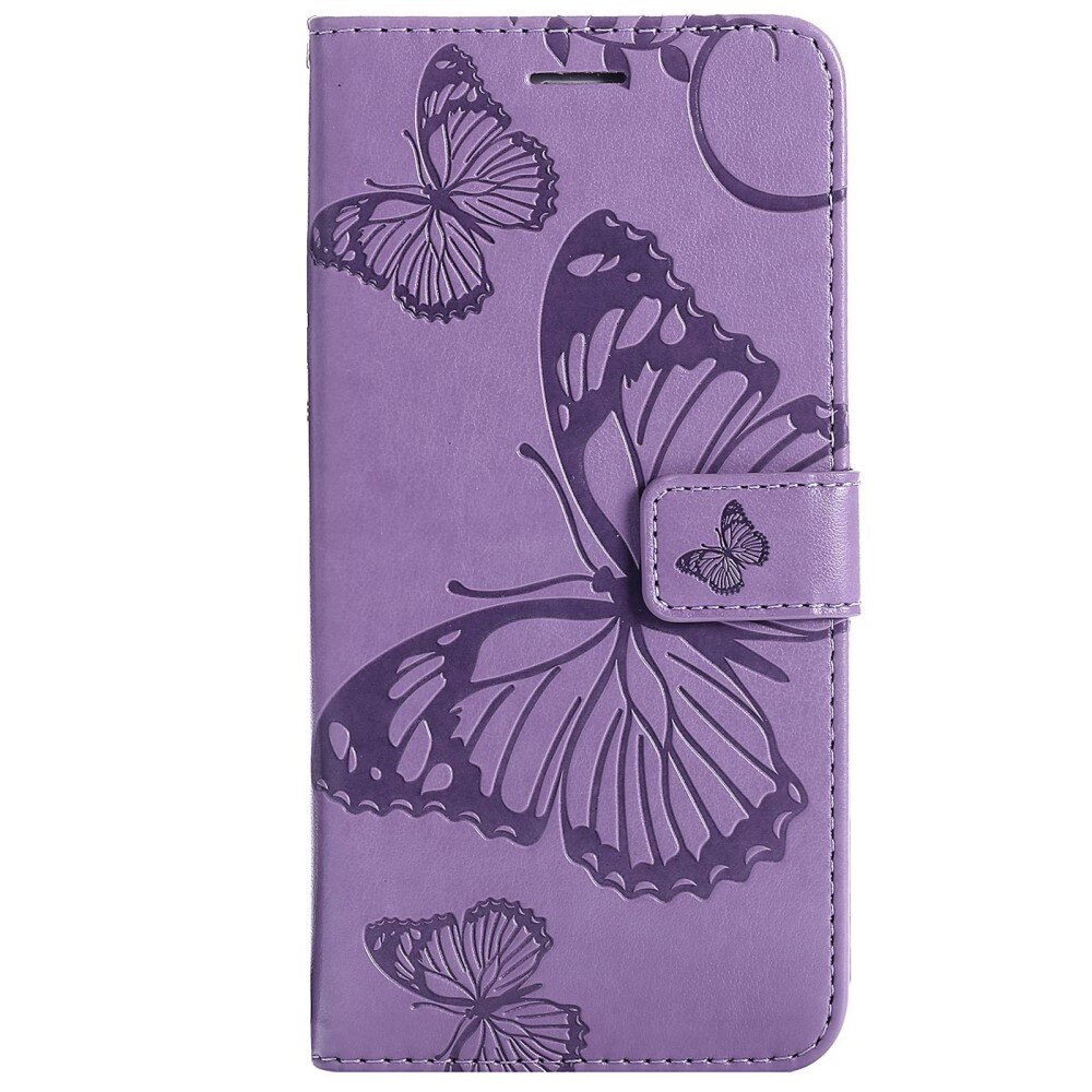 Funda de Cuero con Mariposas Google Pixel 7, Púrpura