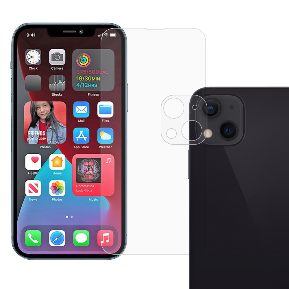Protector de cámara y pantalla de cristal templado iPhone 13