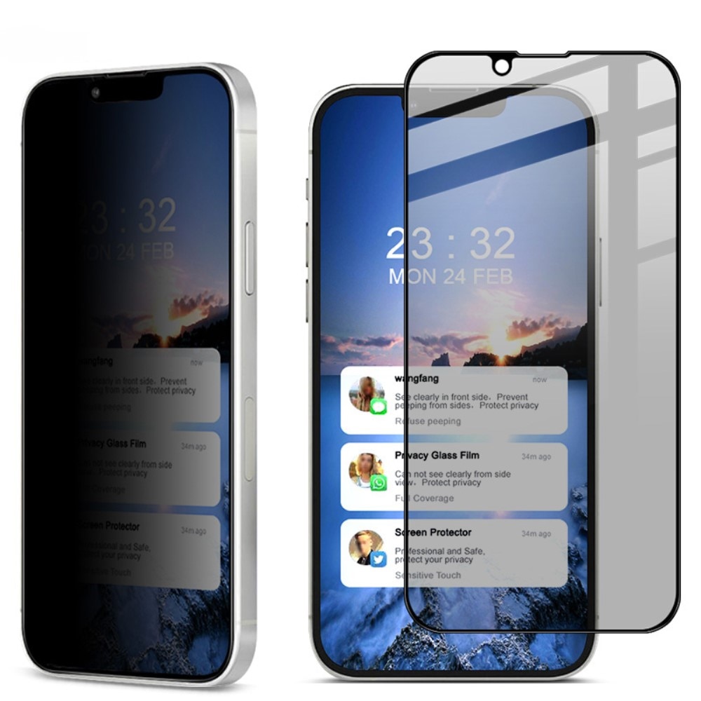 Protector pantalla cobertura privacidad total de cristal emplado iPhone 13 Pro negro