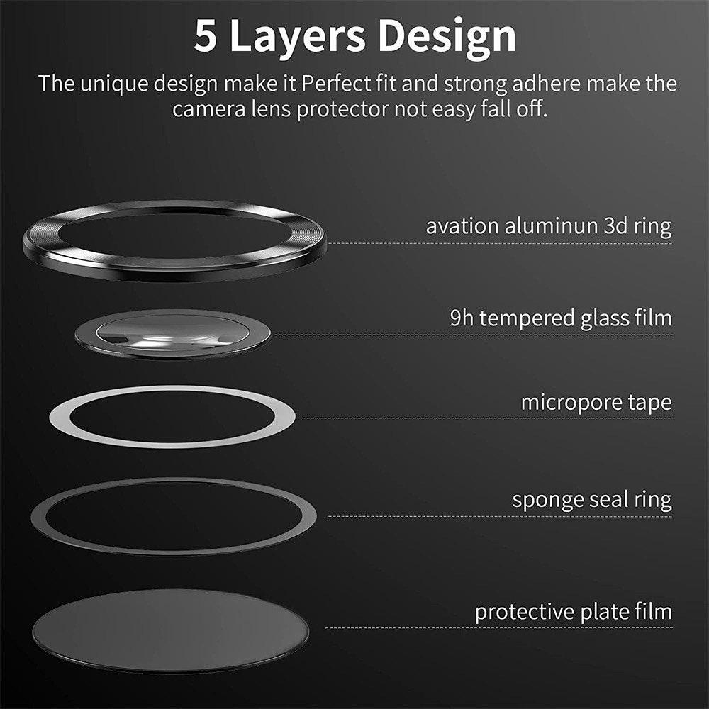 Cubre objetivo de cristal templado aluminio Samsung Galaxy S22 Ultra negro