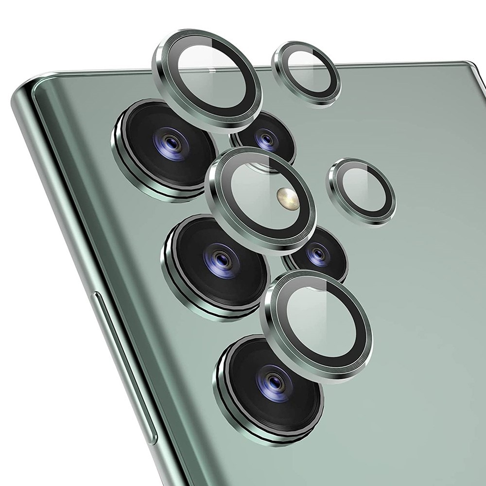 Cubre objetivo de cristal templado aluminio Samsung Galaxy S22 Ultra verde