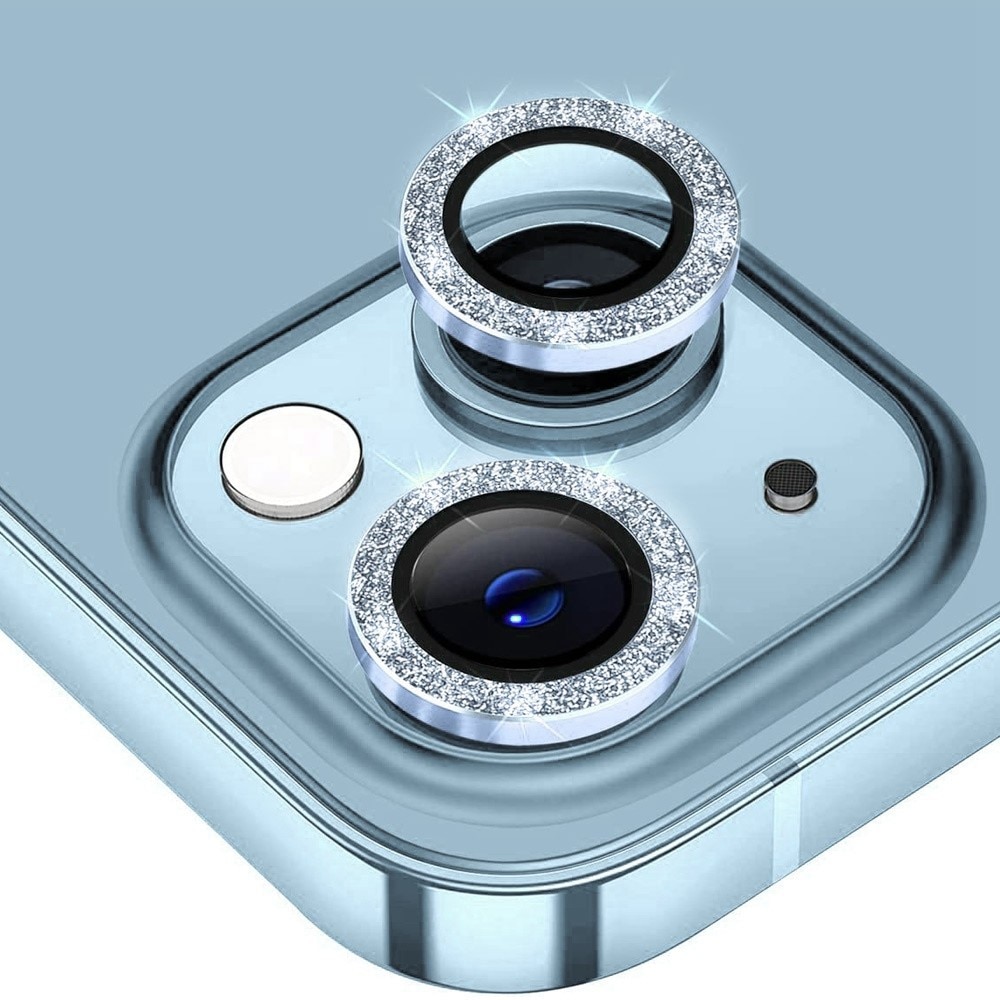Cubre objetivo de cristal templado aluminio brillantina iPhone 13/13 Mini Azul