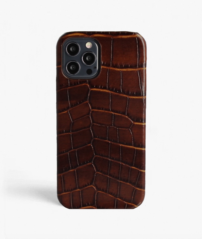 Funda iPhone 12/iPhone 12 Pro Croco Marrón