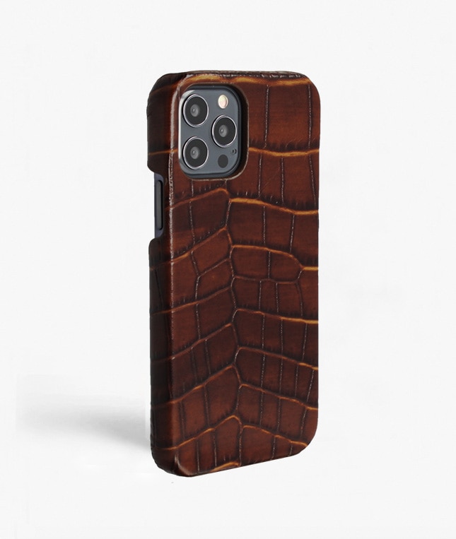 Funda iPhone 12/iPhone 12 Pro Croco Marrón