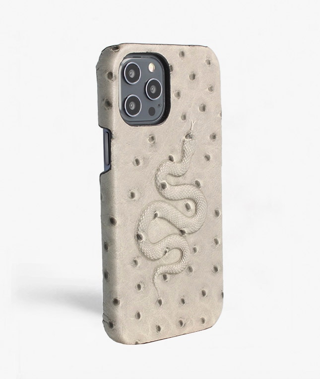 Funda iPhone 12 Pro Max Snake Ostrich Grey