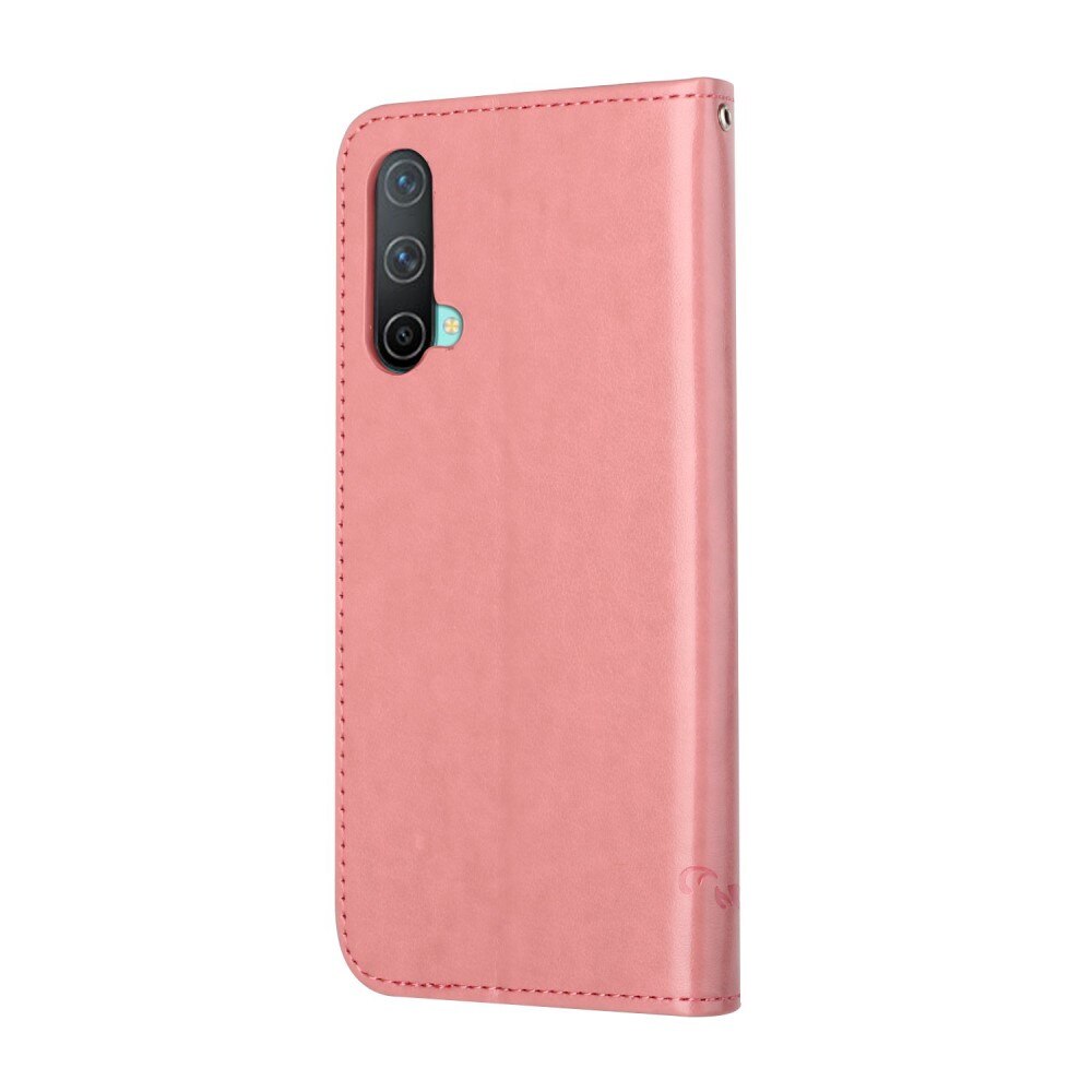 Funda de Cuero con Mariposas  OnePlus Nord CE 5G, Rosa
