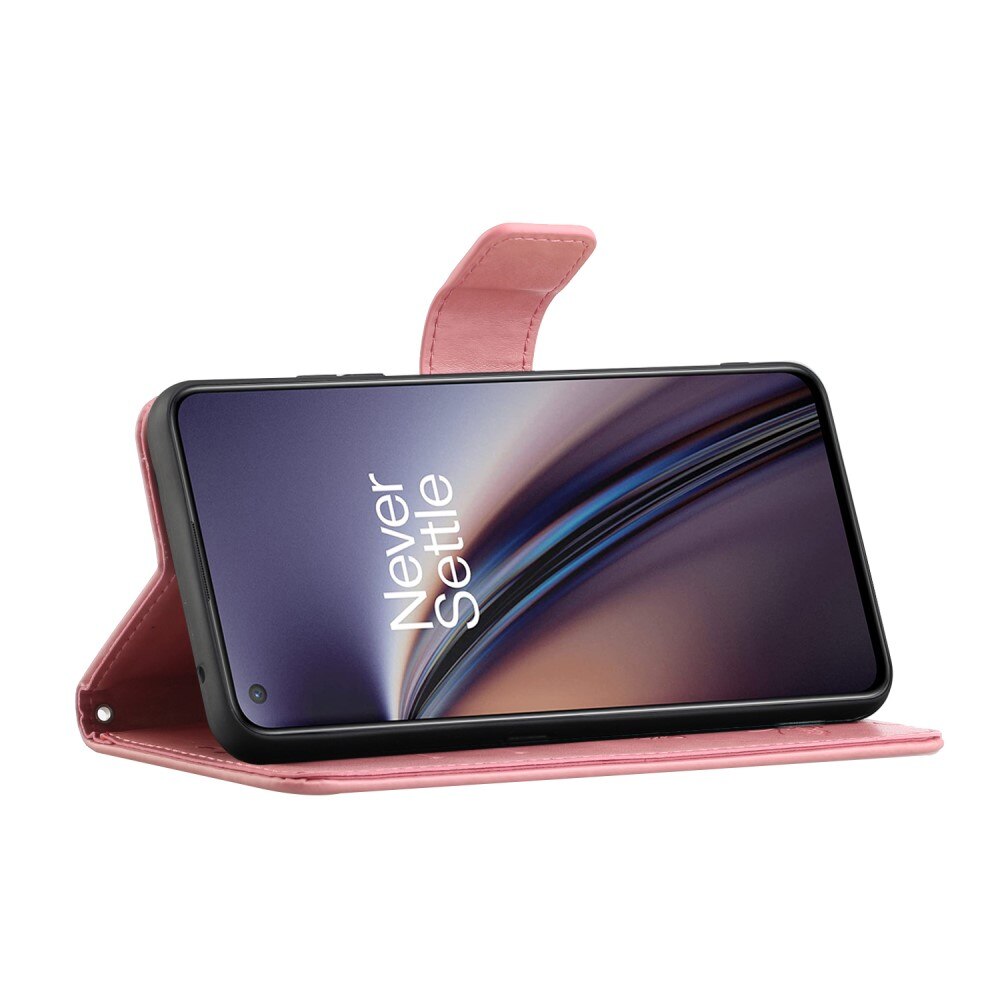 Funda de Cuero con Mariposas  OnePlus Nord CE 5G, Rosa