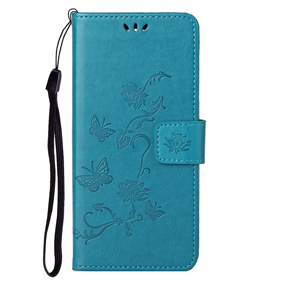 Funda de cuero con mariposas para OnePlus Nord 2 5G, azul