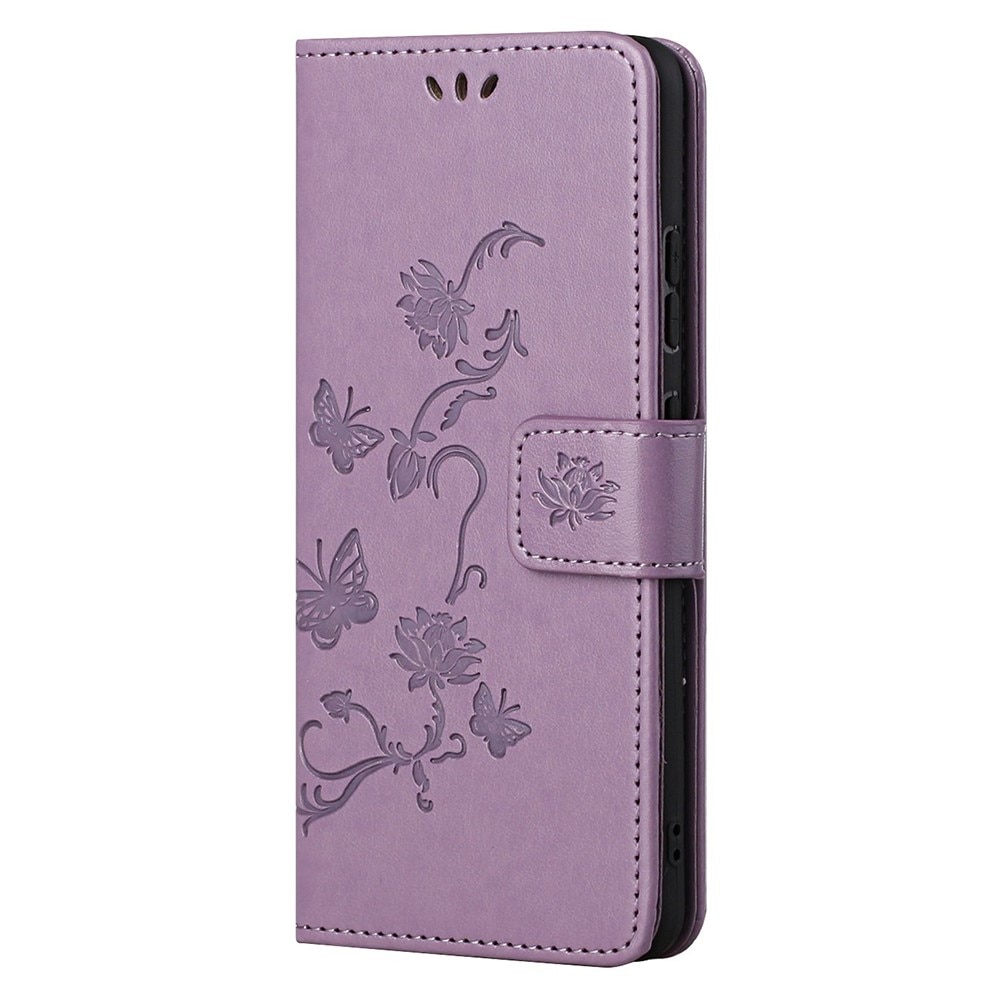 Funda de Cuero con Mariposas  OnePlus Nord 2 5G, Púrpura