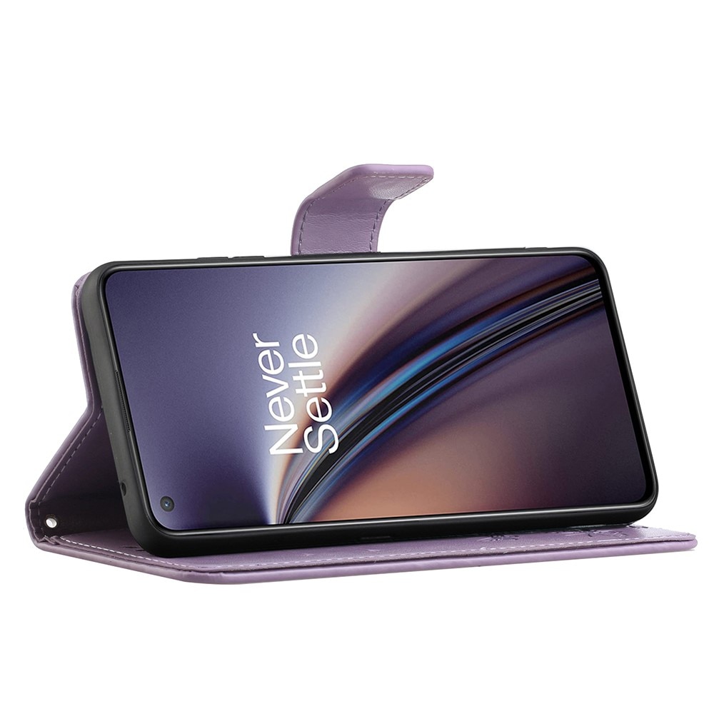 Funda de Cuero con Mariposas  OnePlus Nord 2 5G, Púrpura