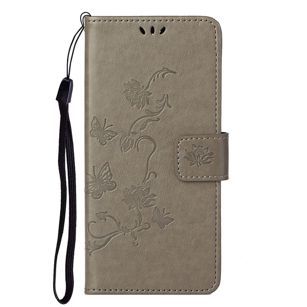 Funda de Cuero con Mariposas  OnePlus Nord 2 5G, Gris