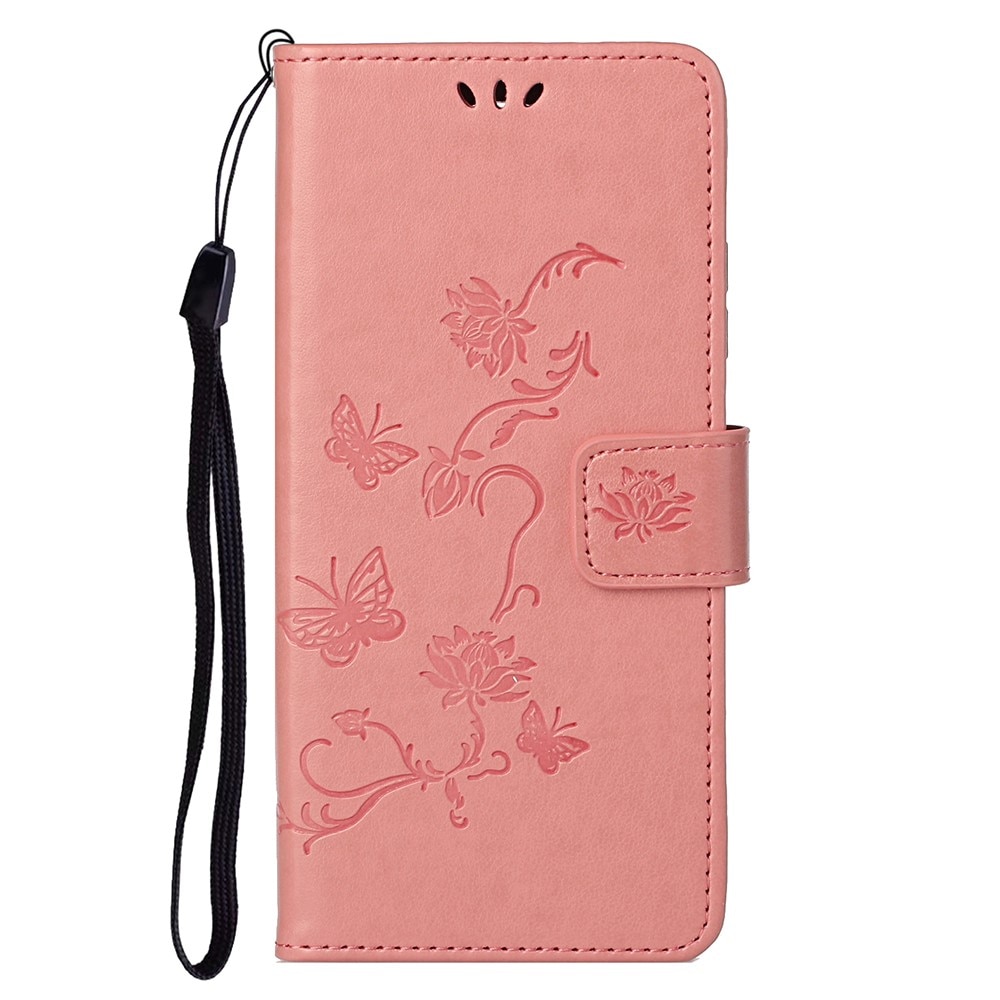 Funda de cuero con mariposas para OnePlus Nord 2 5G, rosado