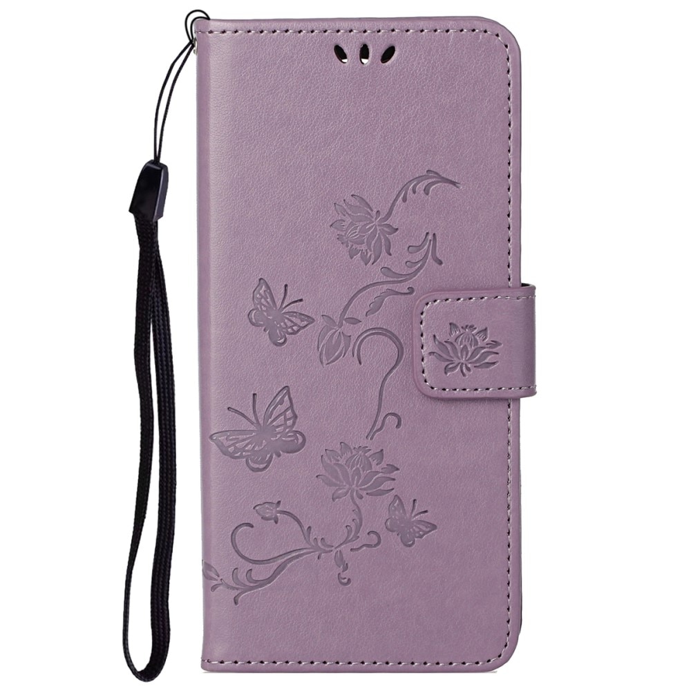 Funda de cuero con mariposas para OnePlus Nord N20, violeta