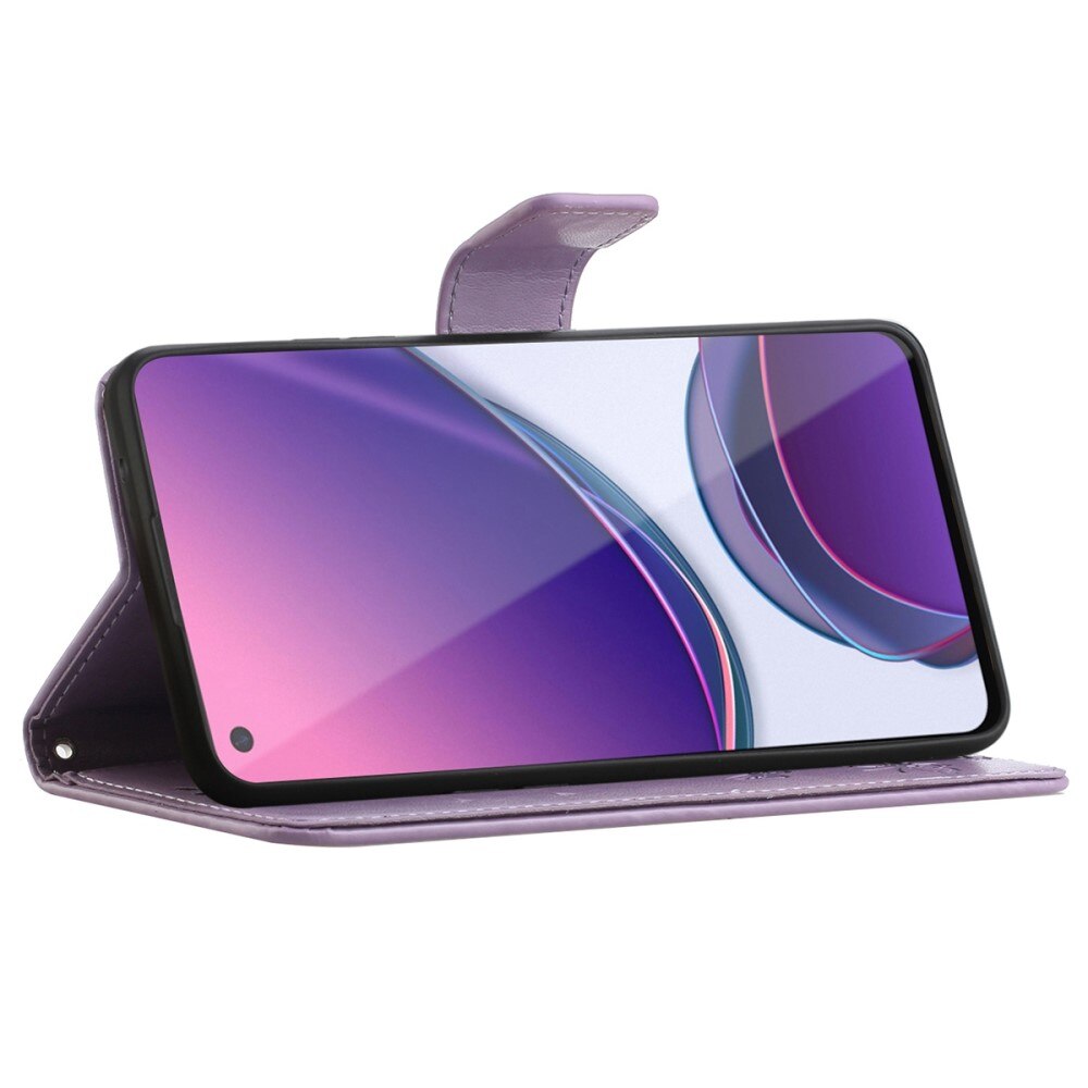 Funda de cuero con mariposas para OnePlus Nord N20, violeta