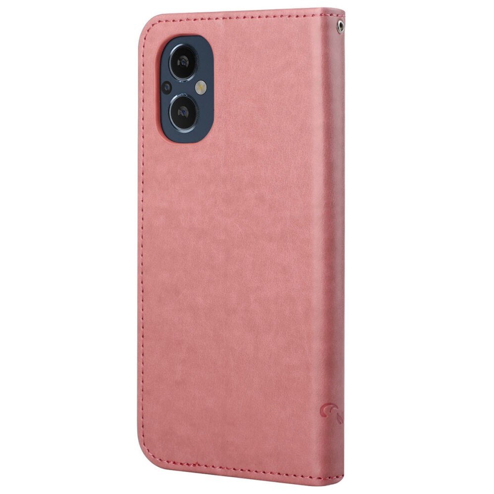 Funda de cuero con mariposas para OnePlus Nord N20, rosado
