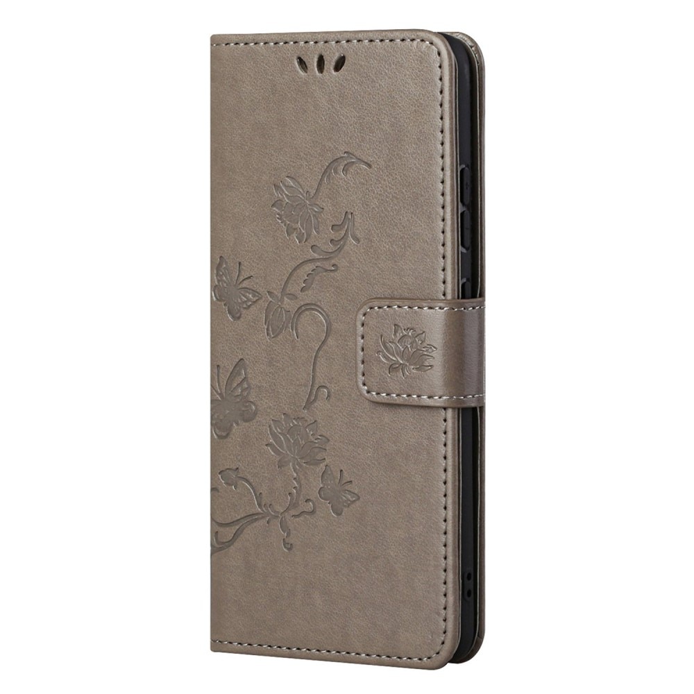 Funda de Cuero con Mariposas  OnePlus Nord CE 5G, Gris