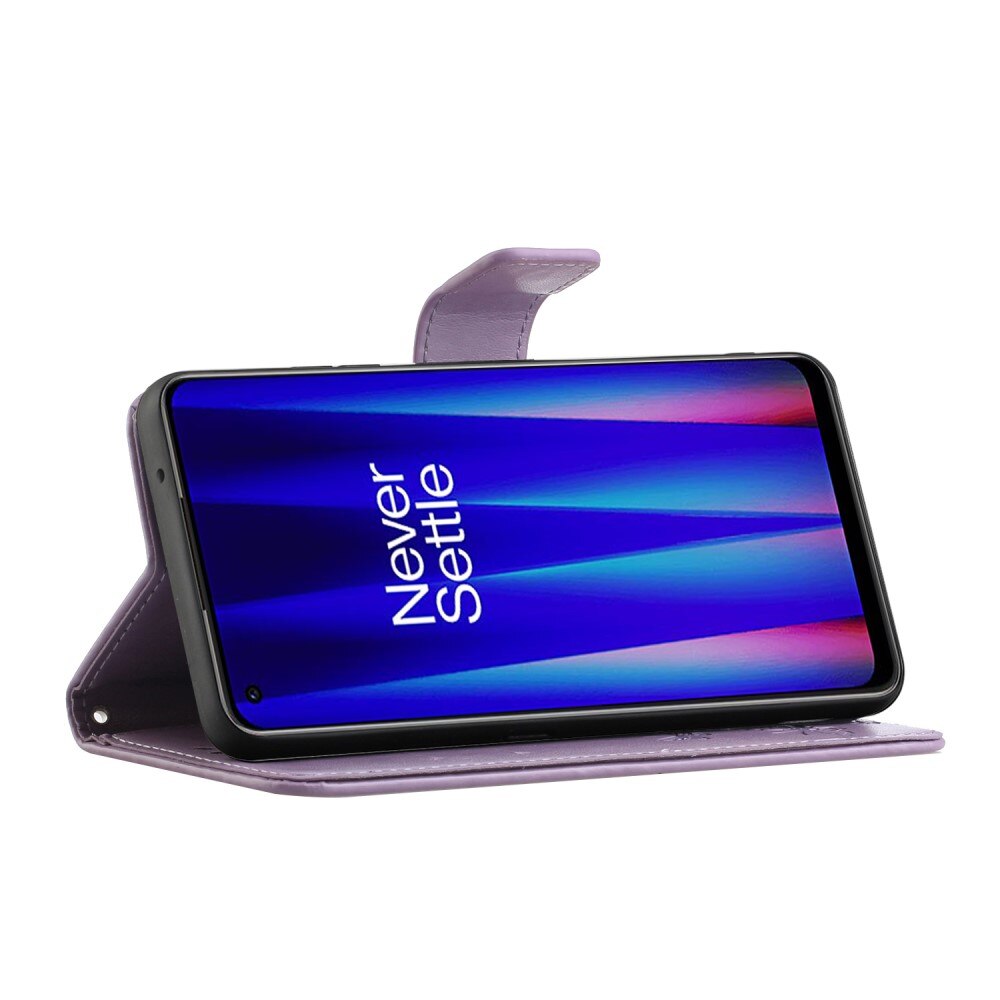 Funda de Cuero con Mariposas  OnePlus Nord CE 5G, Púrpura