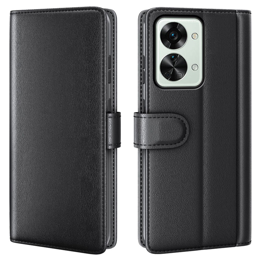 Funda de cuero genuino OnePlus Nord 2T 5G, negro