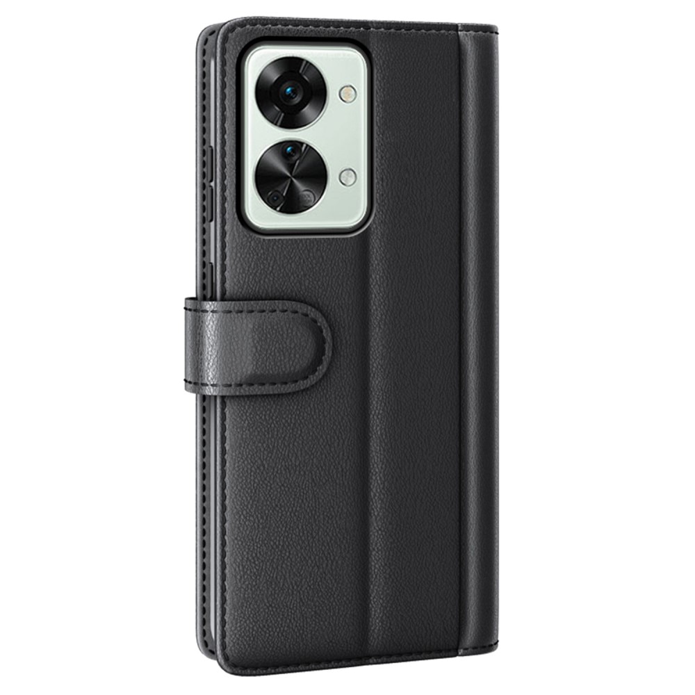 Funda de cuero genuino  Oneplus Nord 2T 5G, Negro