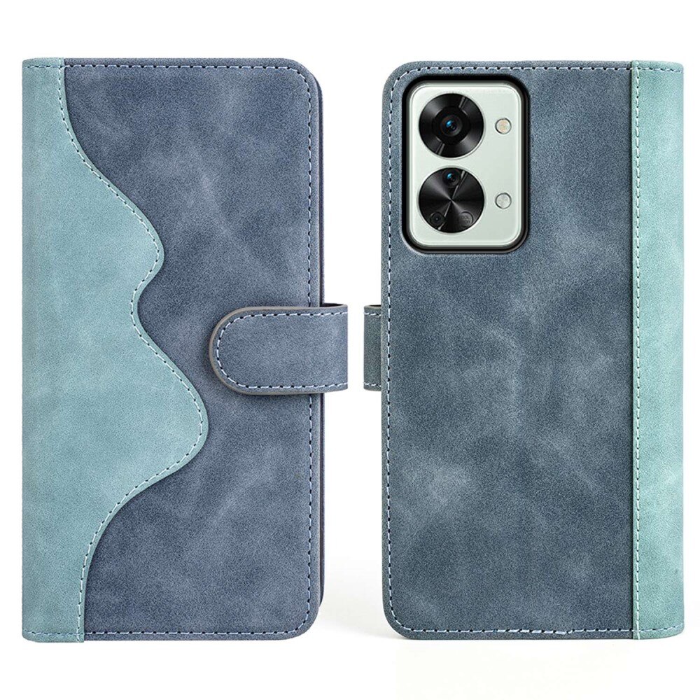 Funda tipo cartera Color Splicing OnePlus Nord 2T 5G Azul