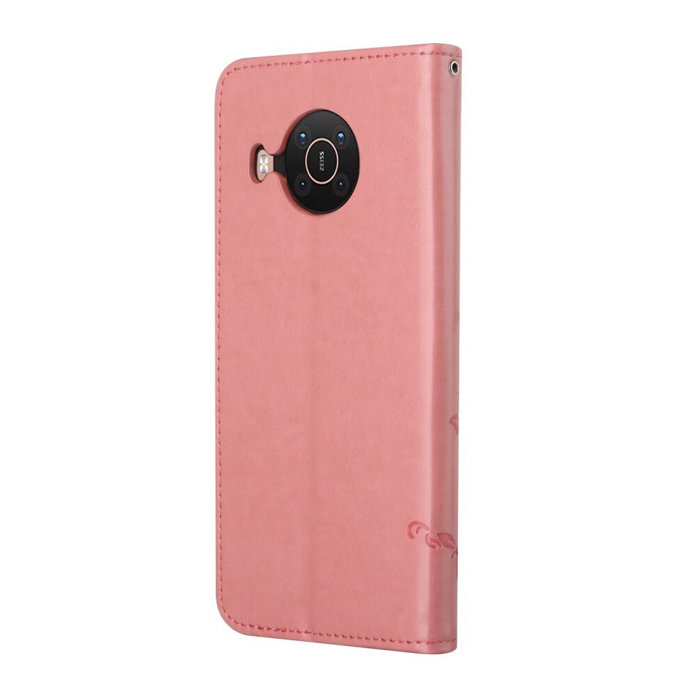 Funda de Cuero con Mariposas Nokia X20/X10, Rosa