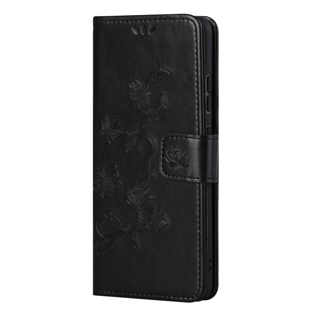 Funda de cuero con mariposas para Nokia G11/G21, negro