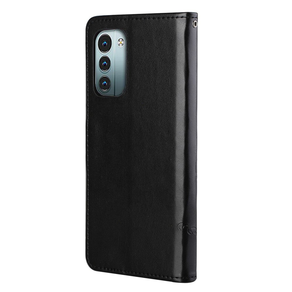 Funda de cuero con mariposas para Nokia G11/G21, negro