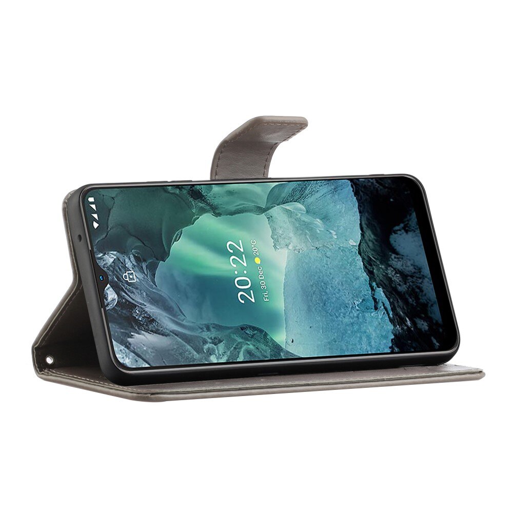 Funda de Cuero con Mariposas  Nokia G11/Nokia G21, Gris