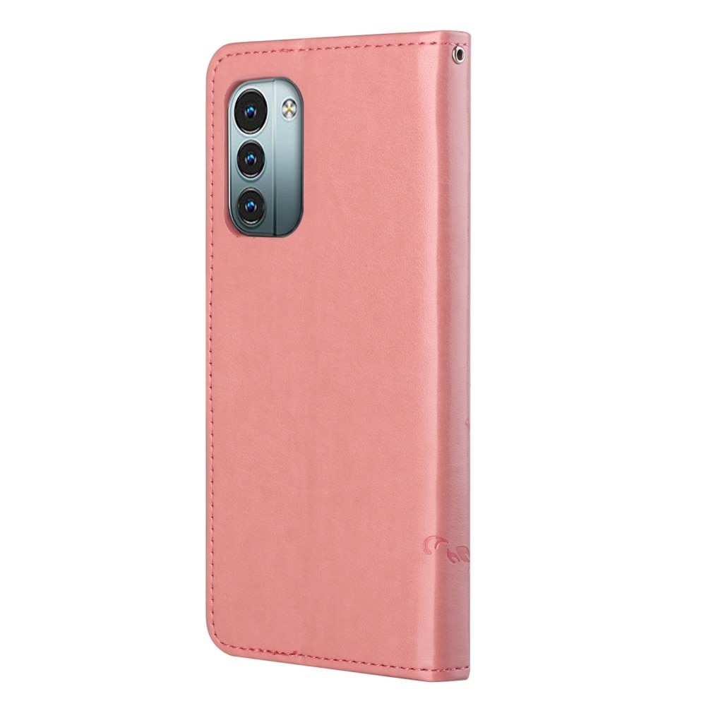 Funda de cuero con mariposas para Nokia G11/G21, rosado