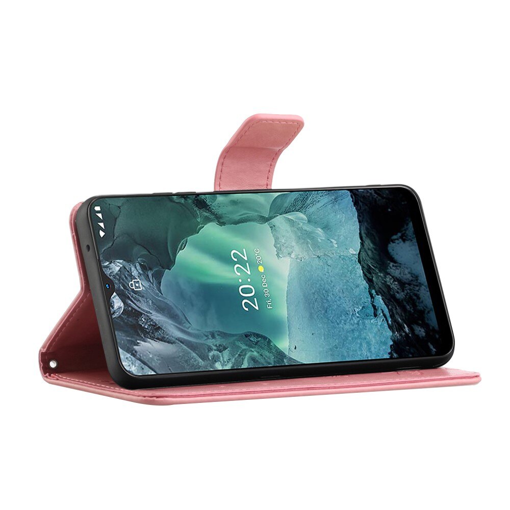 Funda de cuero con mariposas para Nokia G11/G21, rosado