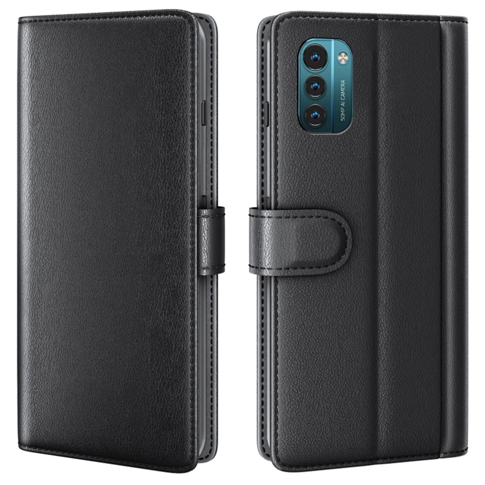 Funda de cuero genuino Nokia X30, negro