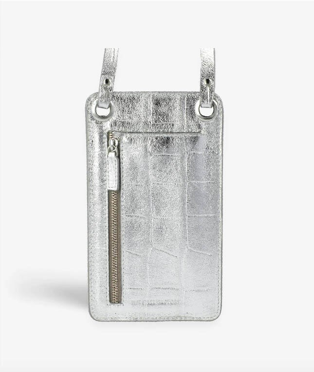 Smart Crossbody Bolsa Croco Plata