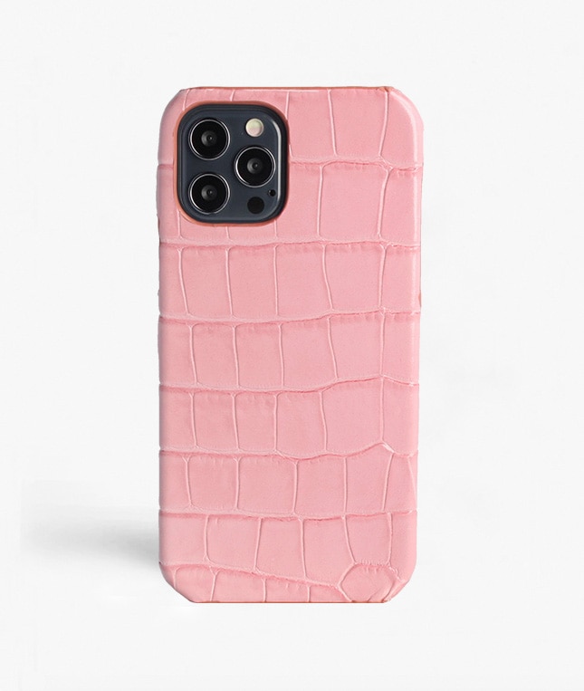 Funda iPhone 12/iPhone 12 Pro Croco Rosa