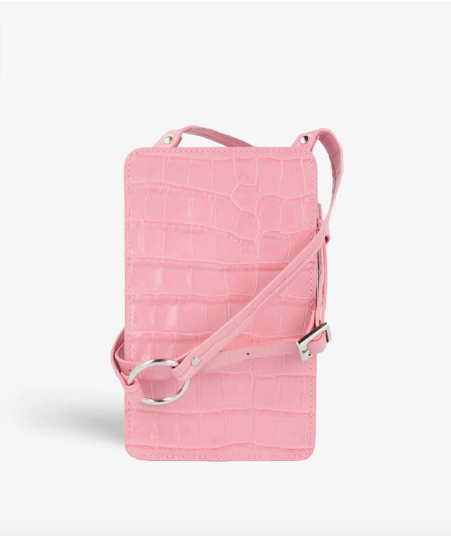 Smart Crossbody Bolsa Croco Rosa