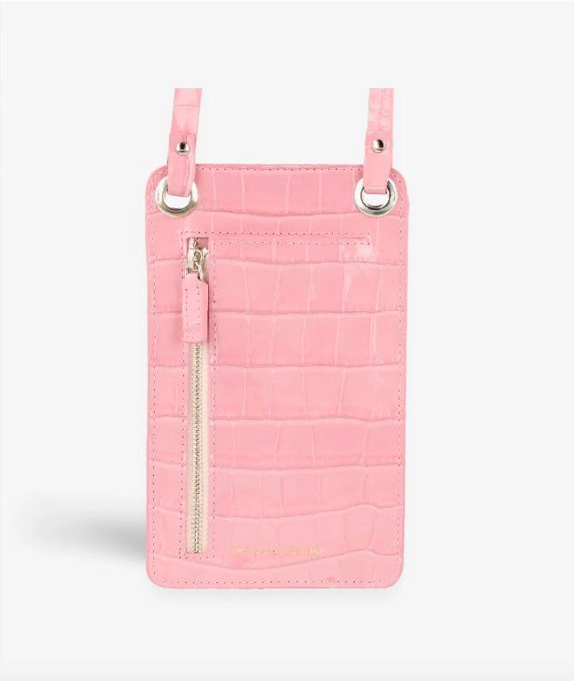 Smart Crossbody Bolsa Croco Rosa