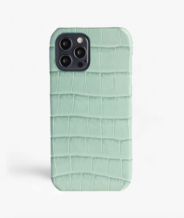 Funda iPhone 12/iPhone 12 Pro Croco Azul